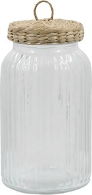 Borcan cu capac din papura, H20/D11cm - 1200 ml