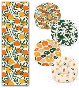 Set 4 perne de scaun și napron 45x140 cm – Mila Home