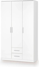 Dulap LIMA S-3, alb, PAL laminat, cu 3 usi si 2 sertare, 120x52x205 cm