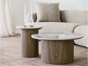 Măsuță auxiliară rotundă cu blat cu aspect de marmură ø 45 cm Athens – House Nordic