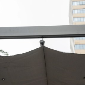 Pergolă pavilion Outsunny cu acoperiș culisant pentru terasă de grădină Alu Gri cărbune+Gri închis 3x3x2,23 m | Aosom Romania