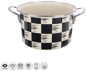 Oală emailată Orion Chessboard Lem , 4 l, dia. 22cm