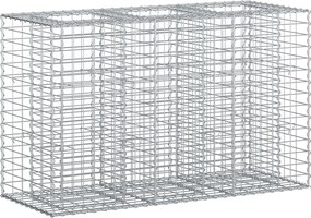 vidaXL Pat ridicat din gabion Argintiu 130 x 50 x 80 cm