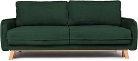 Canapea verde-închis extensibilă/cu spațiu de depozitare cu tapițerie din catifea reiată 218 cm Tori – Bonami Selection