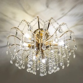 Lustră de cristal aplicată Brilagi CRYSTAL 6xE14/60W/230V auriu
