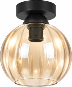 BRILAGI - Plafonieră LED R GLASS 1xE27/60W/230V Ø 18 cm negru/bej fumuriu