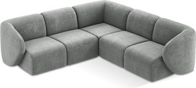 Colțar gri cu tapițerie din chenille Lani – Makamii