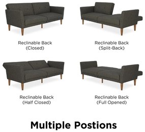 Canapea extensibilă gri 205 cm Regal - Novogratz