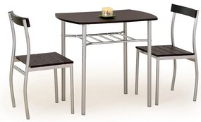 Set de sufragerie Lance 2+1, wenge / argintiu