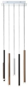 Brilliant - LED CEMBALO, lustră suspendată pe cablu, cu reglare a intensității, LED 32W, 230V, crom/negru/maro