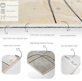 Covor tip traversă gri/crem lavabil 80x200 cm Simple Lines – Mila Home