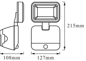 Osram - Proiector LED de perete pentru exterior cu senzor de mișcare BATTERY LED/4W/4xD IP54