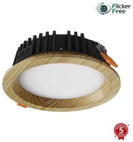 Corp de iluminat LED încastrat RONDO LED/6W/230V 3000K d. 15 cm lemn masiv pin APLED