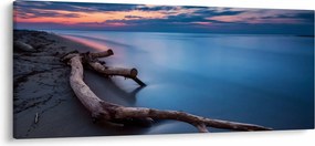 Tablou cu plaja în apus de soare (120x50 cm)