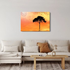 Tablou cu copac în apus de soare (90x60 cm)