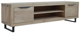 Comoda TV natur, din lemn masiv de stejar, Loft