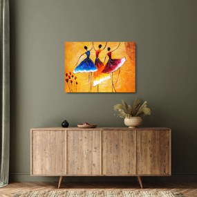 Tablou pe sticlă - Pictură în ulei, balerina (70x50 cm)