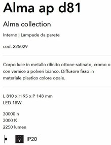 Aplica perete LED pentru oglinda, tablou ALMA AP D81 BIANCO