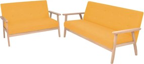 vidaXL Set cu canapele, 2 piese, material textil, galben