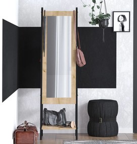 Set mobilier pentru hol Manet (Stejar + Negru). 1073560