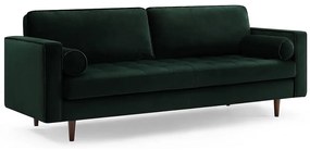 Canapea Irving 109 Verde, 227x87x85cm, Tapiterie, Picioare: De lemn