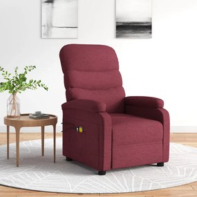 3073697 vidaXL Fotoliu de masaj electric rabatabil, roșu vin, textil