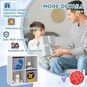 ZONEKIZ Cutii Depozitare Jucării cu 2 Sertare, Material Netesut, Alb | Aosom Romania