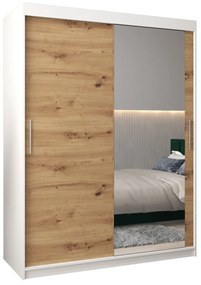 Dulap de haine 150 cm Toki 2 (alb mat + stejar artisan). 1064987