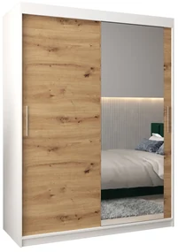Dulap de haine 150 cm Toki 2 (alb mat + stejar artisan). 1064987