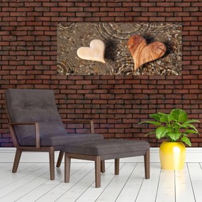 Tablou - Inimile din lemn (120x50 cm)