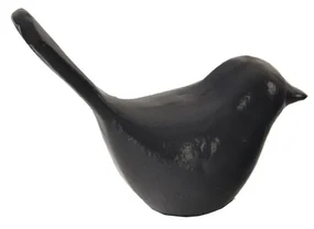 InDecor Pasăre metalică neagră, 13 x 5 x 10 cm