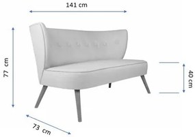 Canapea 2 Locuri, Lemn Solid, Bienville, Caramiziu