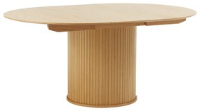 Masă de dining rotundă extensibilă cu aspect de lemn de stejar ø 120 cm Nola – Unique Furniture