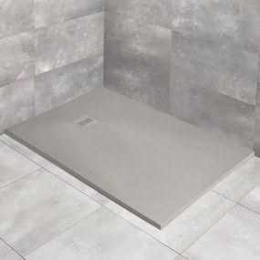 Cadita dus compozit dreptunghiulara Radaway Kyntos F 160x90 cm gri ciment