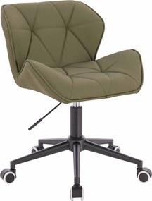 HR111K Scaun Khaki Piele Ecologica Premium Soft cu Bază Neagră