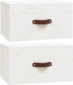 vidaXL Noptiere de perete, 2 buc., alb, 40x29,5x22 cm