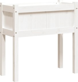 vidaXL Jardinier de grădină cu picioare, alb, 70x31x70 cm, lemn masiv