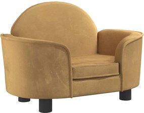 vidaXL Pat de câini, maro, 66x40x45 cm, catifea