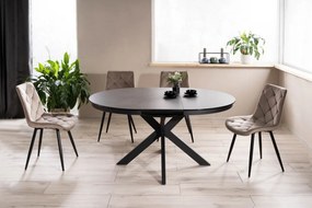 Masa extensibila Porto Ceramica gri inchis/negru mat – L120-160 cm