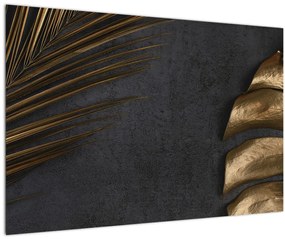 Tablou cu frunze aurii (90x60 cm)