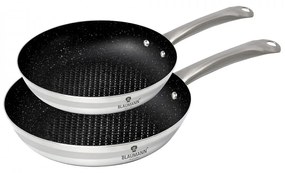 Set 2 tigai non stick otel inoxidabil cu interior din marmura XYLAN Gourmet Line Blaumann BL 3175