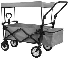 Carucior pliabil cu acoperis, tras-impins, gri