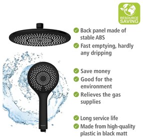 Set de duș negru din oțel inoxidabil 120 cm Water Saving – Wenko