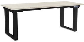 Masă înălțime reglabilă OfficeTech Strong 180 x 80 cm, picioare negre, frasin alb