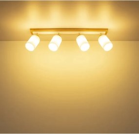 Globo 15977-4 - Spoturi ROWENA 4xE27/60W/230V stejar/alb