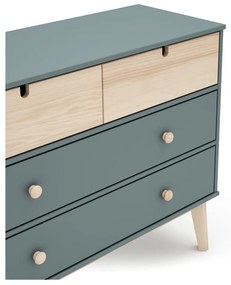 Comodă de copii verde prăfuit 100x81x40 cm Estefania – Marckeric