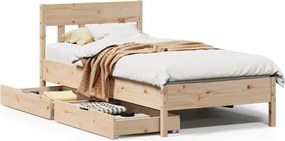 vidaXL Cadru pat fără saltea, 90x190 cm, lemn masiv de pin