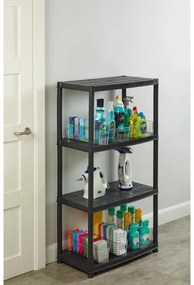 Etajeră de depozitare neagră din plastic 61x130 cm – Addis