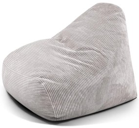 Fotoliu bean bag gri deschis cu tapițerie din catifea reiată Snug 100 – SLOWDOWN