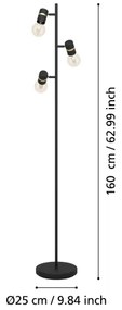 Lampadar LURONE 3xE27/10W/230V Eglo 900179
